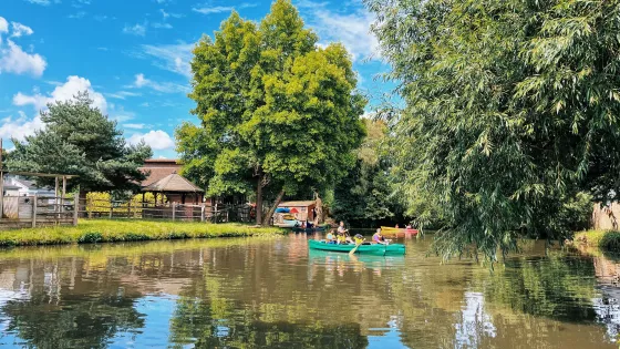 St Piers boating lake on a sunny day